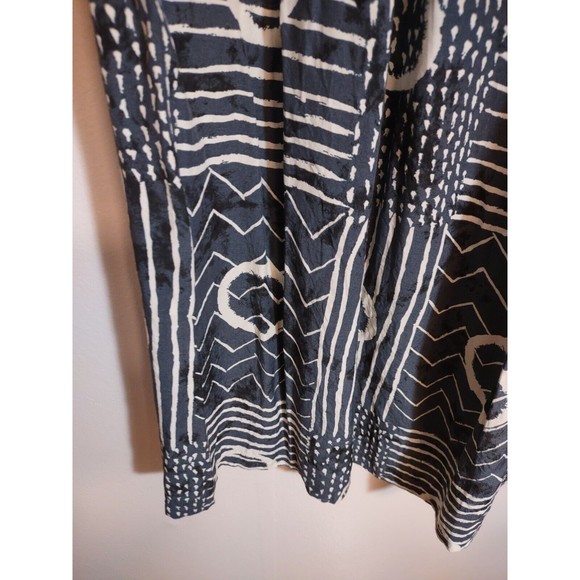 Studio C Women's Vintage M/L Skirt Cotton Blue Gray White Geometric Pattern - Picture 3 of 7